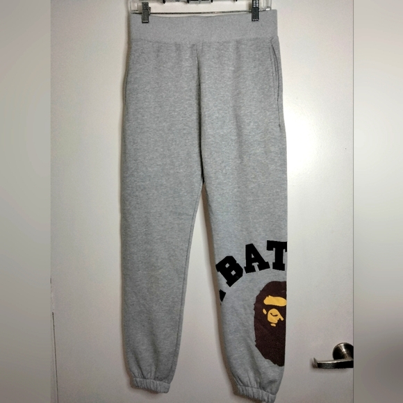 BAPE A Bathing Ape (Size M) Men's Gray Pull-on Slip Pockets Sweatpants (NEW-NWT) - Picture 1 of 13